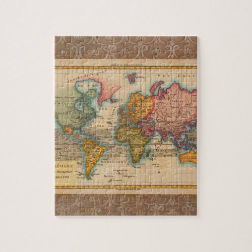 World Map 1700s Antique Continents  Jigsaw Puzzle