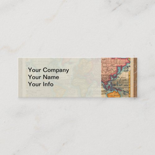 World Map 1700s Antique Continents  Mini Business Card