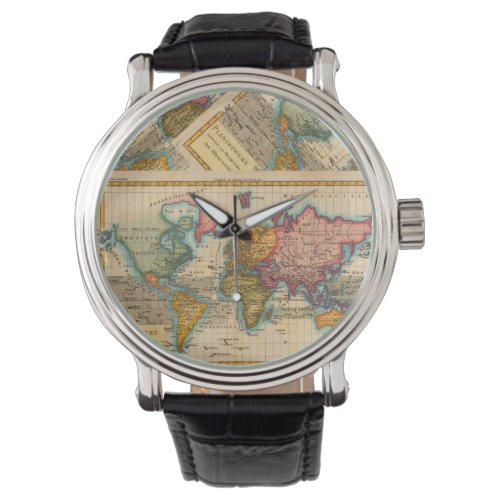 World Map 1700s Antique Continents  Watch