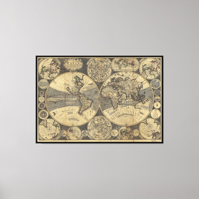 World Map (1702) Canvas Print (Front)