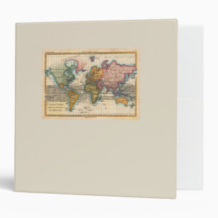 World Map 1780 Bonne Antique Planisphere Binder