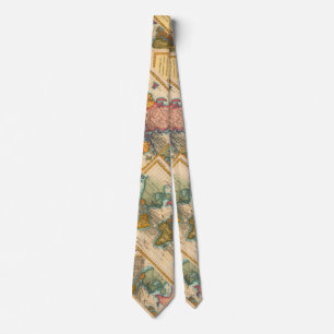 World Map 1780 Bonne Antique Planisphere Neck Tie