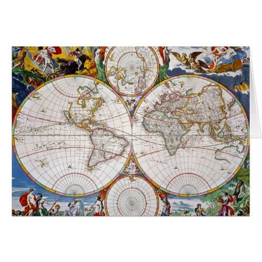 WORLD MAP, 17th CENTURY Cards (Front Horizontal)
