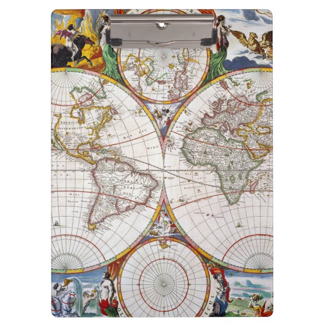 WORLD MAP, 17th CENTURY Clipboard (Front)