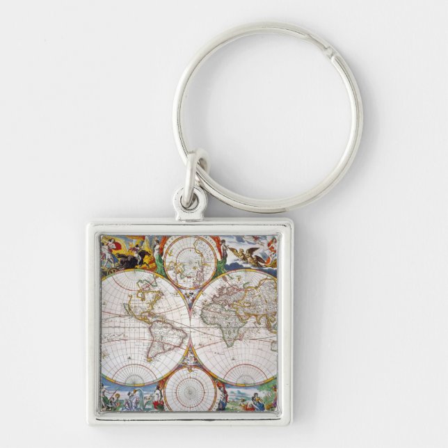 WORLD MAP, 17th CENTURY Keychain (Front)