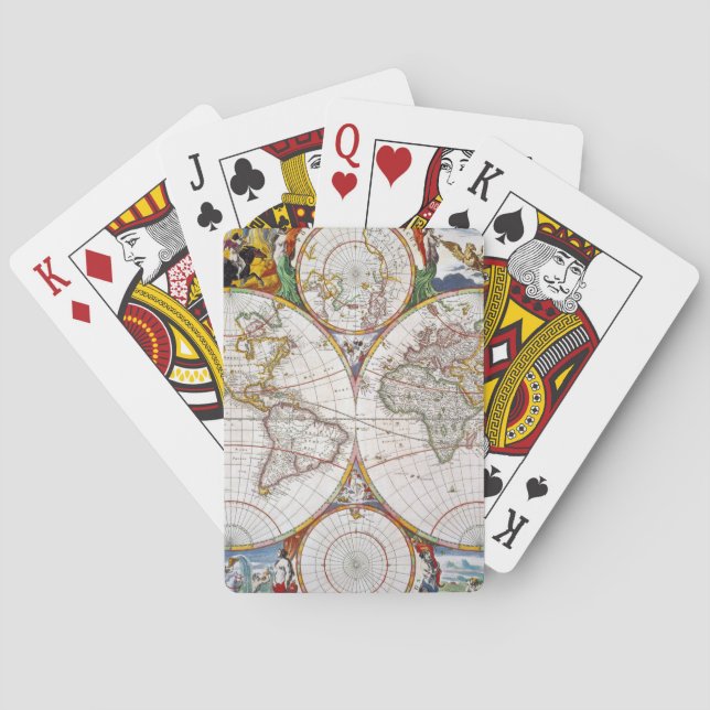WORLD MAP, 17th CENTURY Poker Cards (Back)