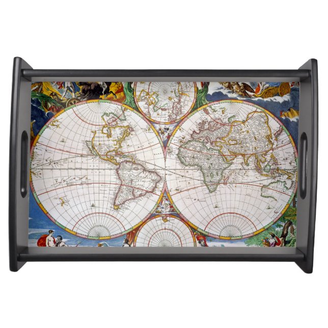 WORLD MAP, 17th CENTURY Serving Tray (Front)