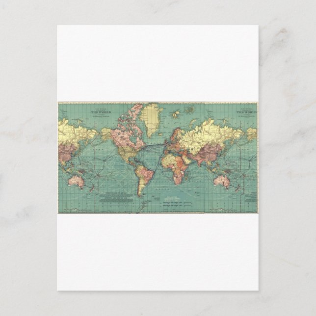 World map 1919 postcard (Front)