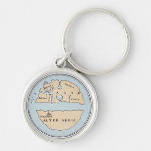 WORLD MAP, 1ST CENTURY KEYCHAIN
