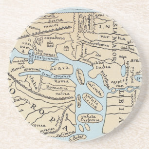 WORLD MAP 2ND CENTURY SANDSTONE COASTER