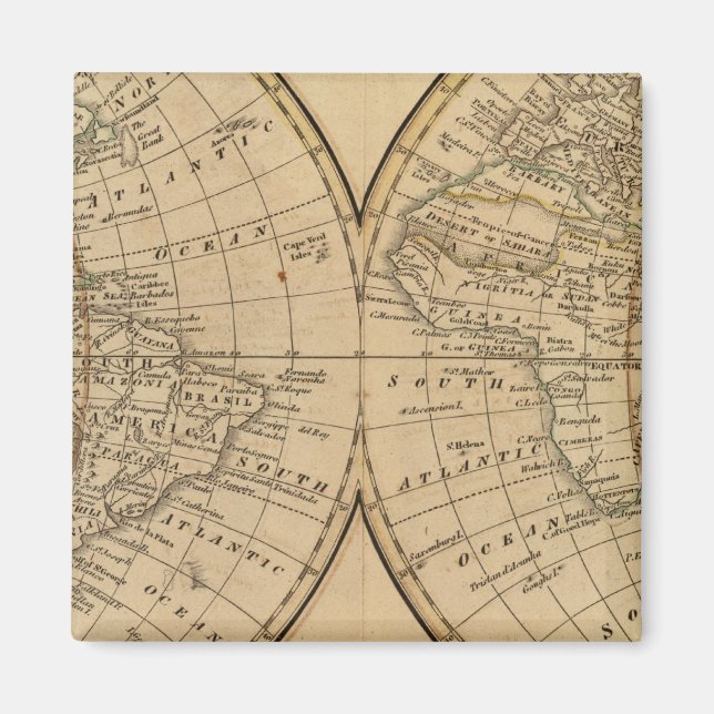 World Map 3 Magnet (Front)