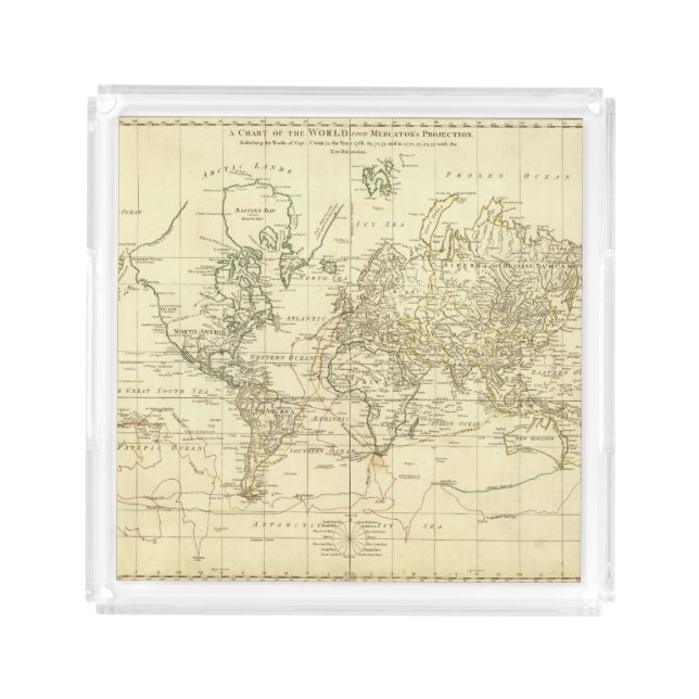 World Map 5 Acrylic Tray (Front)