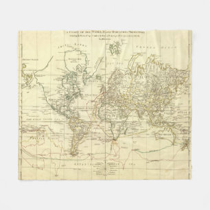 World Map 5 Fleece Blanket