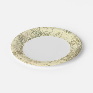 World Map 5 Paper Plates