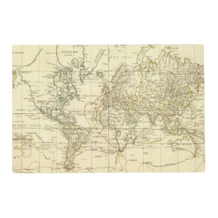 World Map 5 Placemat