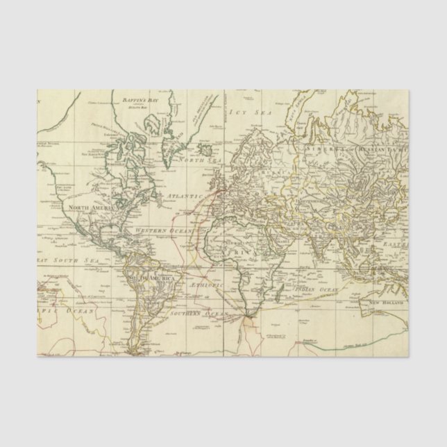 World Map 5 Tissue Paper (Front)