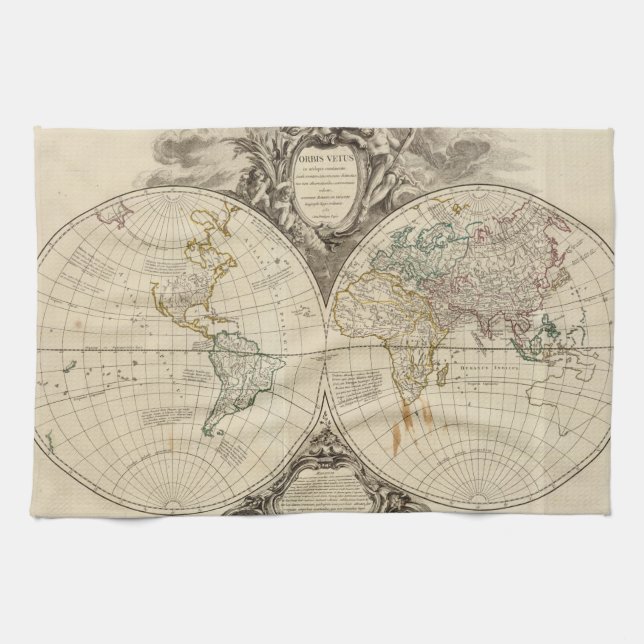World Map 8 Kitchen Towel (Horizontal)