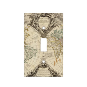 World Map 8 Light Switch Cover