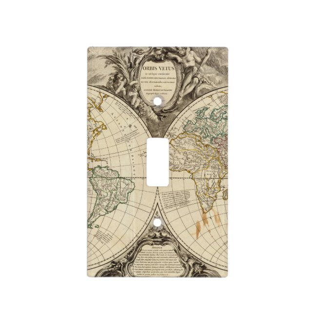 World Map 8 Light Switch Cover (Front)