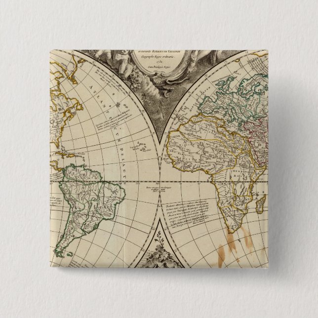 World Map 8 Pinback Button (Front)