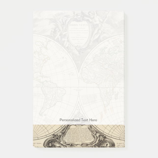 World Map 8 Post-it Notes (Front)