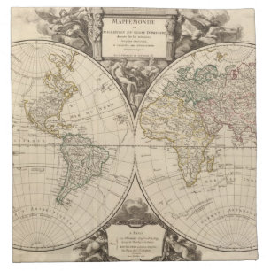 World Map 9 Cloth Napkin