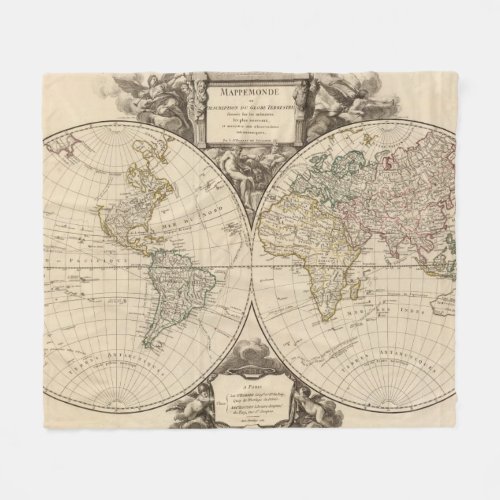 World Map 9 Fleece Blanket