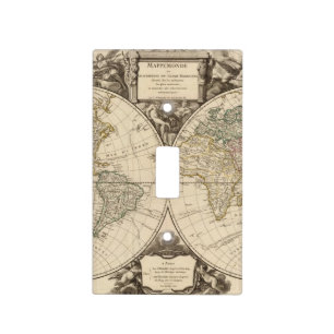 World Map 9 Light Switch Cover