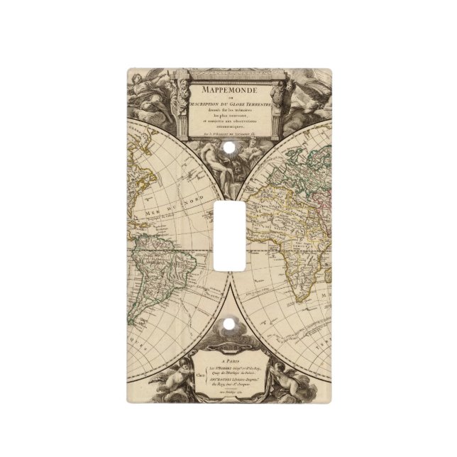 World Map 9 Light Switch Cover (Front)