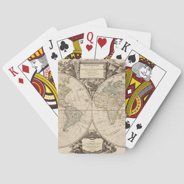World Map 9 Poker Cards (Back)