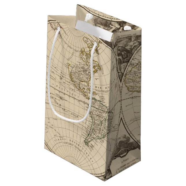 World Map 9 Small Gift Bag (Back Angled)