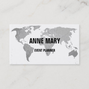 World Map Abstract Wedding Makeup Artist Salon Spa Business Card