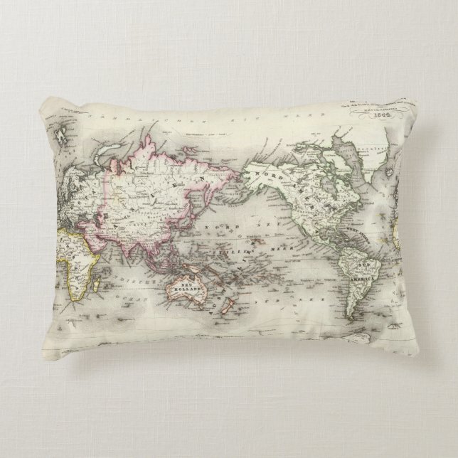 World Map Accent Pillow (Front)