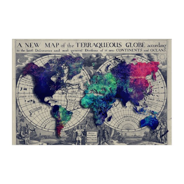 world map acrylic acrylic print (Front)