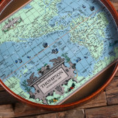 World Map Acrylic & Dark Wood Serving Tray (Top)