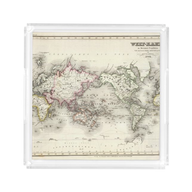 World Map Acrylic Tray (Front)