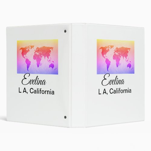 World map add name text place country city text mi 3 ring binder