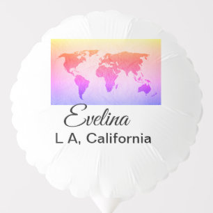 World map add name text place country city text mi balloon