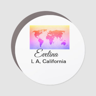 World map add name text place country city text mi car magnet
