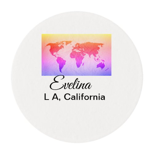 World map add name text place country city text mi edible frosting rounds