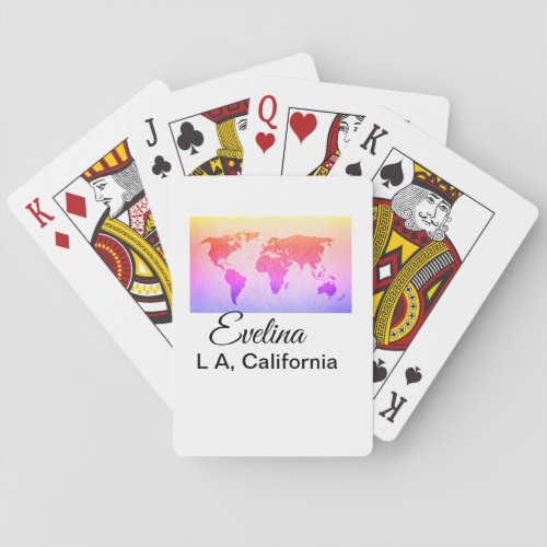 World map add name text place country city text mi playing cards
