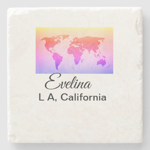 World map add name text place country city text mi stone coaster