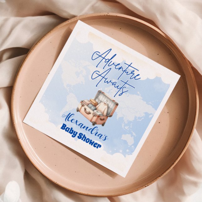World Map Adventure AwaitsBaby Shower Napkins (Creator Uploaded)