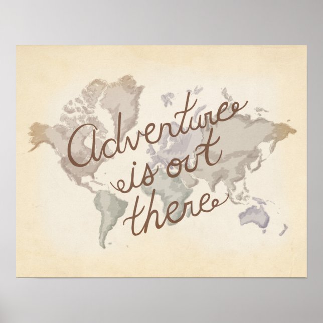 World Map Adventure is Out there UP Movie Inspired Poster (Front)