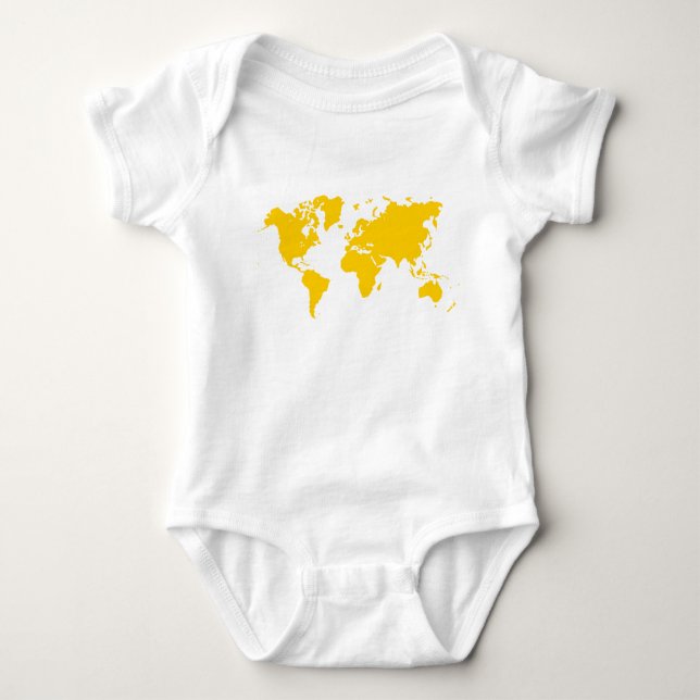 World Map - Amber Baby Bodysuit (Front)