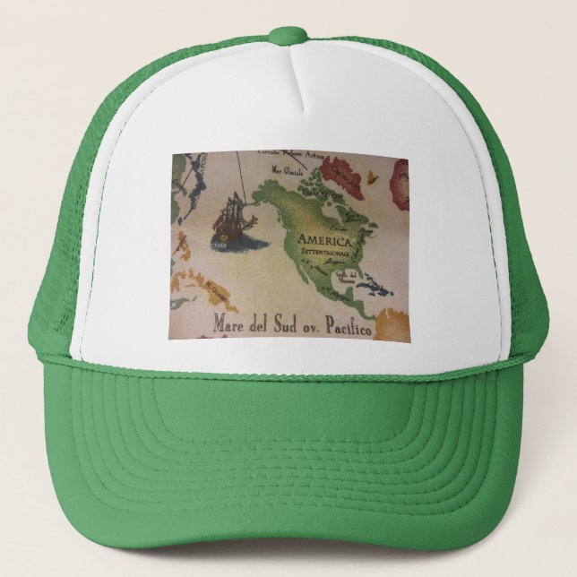 World Map - America Trucker Hat (Front)