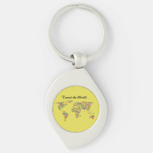 World Map and Travel the World Keychain