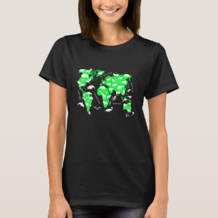 World Map Animals Collection Location Educational T-Shirt