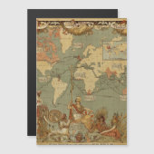World Map Antique 1886 Illustrated (Front/Back)