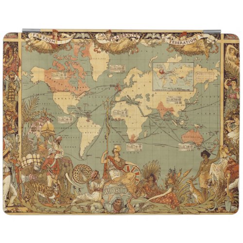 World Map Antique 1886 Illustrated iPad Smart Cover